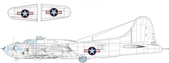 Eduard EX1054 B-17F US national insignia w/ red outline 1:48