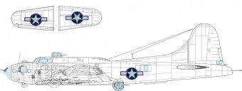 Eduard EX1055 B-17F US national insignia w/ blue outline 1:48