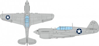 Eduard EX1120 P-40E US national insignia circular EDUARD 1:48