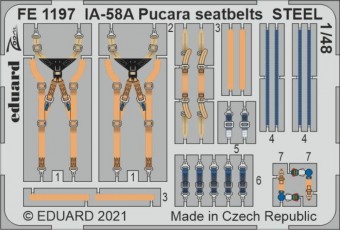 Eduard FE1197 IA-58A Pucara seatbelts STEEL for KINETIC 1:48