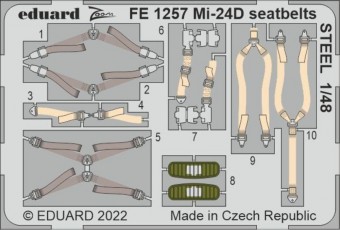 Eduard FE1257 Mi-24D seatbelts STEEL for TRUMPETER 1:48
