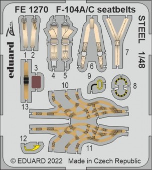 Eduard FE1270 F-104A/C seatbelts STEEL 1:48