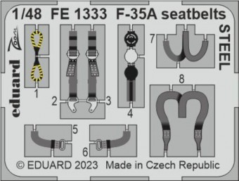 Eduard FE1333 F-35A seatbelts STEEL for TAMIYA 1:48