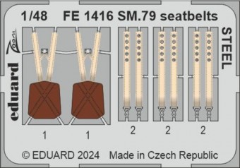 Eduard FE1416 SM.79 seatbelts STEEL EDUARD 1:48
