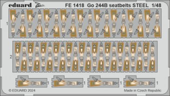 Eduard FE1418 Go 244B seatbelts STEEL ICM 1:48