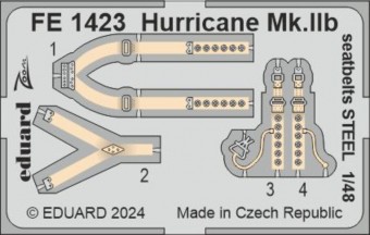 Eduard FE1423 Hurricane Mk.IIb seatbelts STEEL  ARMA HOBBY 1:48