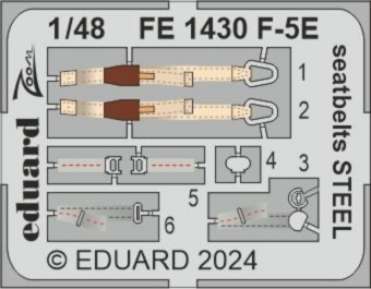 Eduard FE1430 F-5E seatbelts STEEL AFV CLUB / EDUARD 1:48