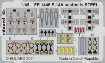 Eduard FE1446 F-14A seatbelts STEEL GREAT WALL HOBBY 1:48