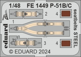 Eduard EduardFE1449 P-51B/C seatbelts STEEL EDUARD 1:48
