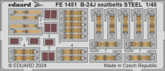 Eduard FE1451 B-24J seatbelts STEEL HOBBY BOSS 1:48