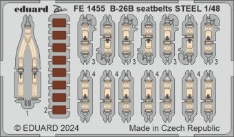 Eduard FE1455 B-26B Marauder seatbelts STEEL ICM 1:48