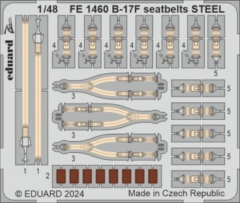 Eduard FE1460 B-17F seatbelts STEEL 1:48