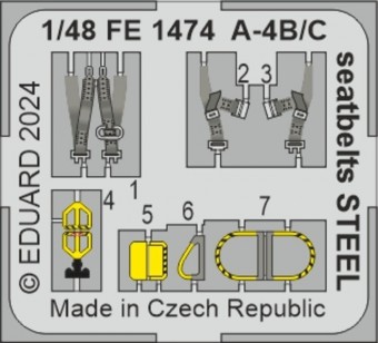 Eduard FE1474 A-4B/C seatbelts STEEL 1:48