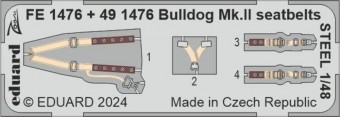 Eduard FE1476 Bulldog Mk.II seatbelts STEEL 1:48