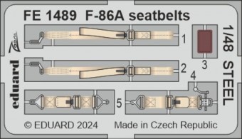 Eduard FE1489 F-86A seatbelts STEEL CLEAR PROP 1:48