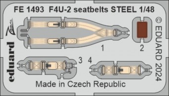 Eduard FE1493 F4U-2 seatbelts STEEL HOBBY BOSS 1:48