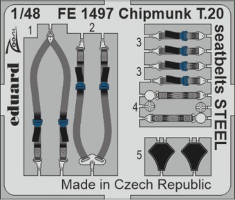 Eduard FE1497 Chipmunk T.20 seatbelts STEEL AIRFIX 1:48
