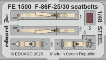 Eduard FE1500 F-86F-25/30 seatbelts STEEL AIRFIX 1:48