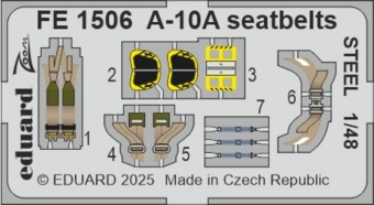 Eduard FE1506 A-10A seatbelts STEEL GREAT WALL HOBBY 1:48