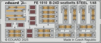 Eduard FE1510 B-24D seatbelts STEEL HOBBY BOSS 1:48