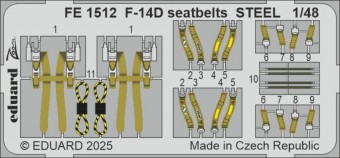 Eduard FE1512 F-14D seatbelts STEEL GREAT WALL HOBBY 1:48