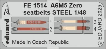 Eduard FE1514 A6M5 Zero seatbelts STEEL FINE MOLDS 1:48