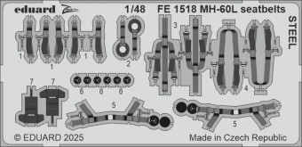Eduard FE1518 MH-60L seatbelts STEEL ICM 1:48
