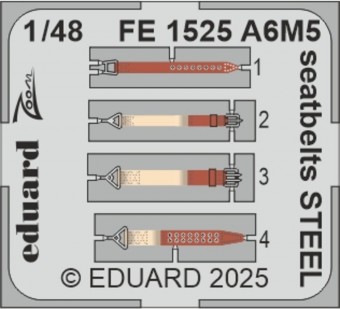 Eduard FE1525 A6M5 seatbelts STEEL EDUARD 1:48