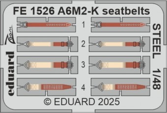 Eduard FE1526 A6M2-K seatbelts STEEL EDUARD 1:48