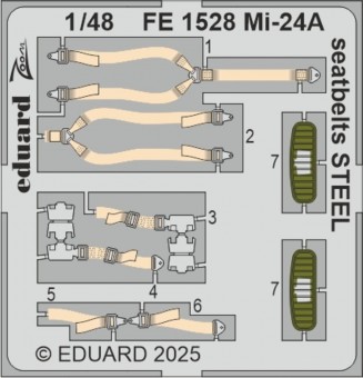 Eduard FE1528 Mi-24A seatbelts STEEL TRUMPETER 1:48
