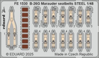 Eduard FE1530 B-26G Marauder seatbelts STEEL ICM 1:48