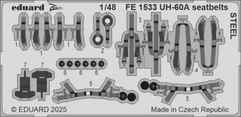 Eduard FE1533 UH-60A seatbelts STEEL ICM 1:48