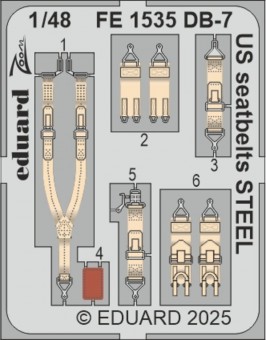 Eduard FE1535 DB-7 Boston III US seatbelts STEEL HKM 1:48