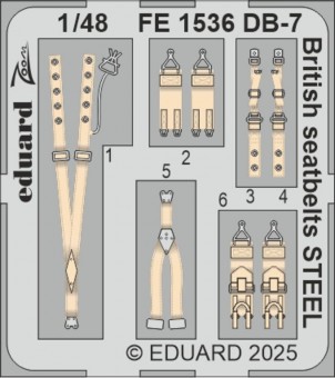 Eduard FE1536 DB-7 Boston III British seatbelts STEEL HKM 1:48