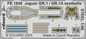 Eduard FE1538 Jaguar GR.1 / GR.1A seatbelts STEEL AIRFIX 1:48