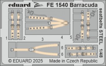 Eduard FE1540 Barracuda seatbelts STEEL TRUMPETER 1:48
