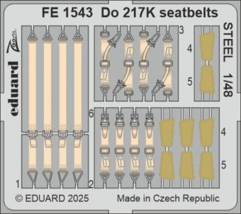 Eduard FE1543 Do 217K seatbelts STEEL ICM 1:48