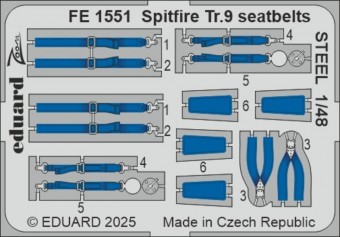 Eduard FE1551 Spitfire Tr.9 seatbelts STEEL AIRFIX 1:48
