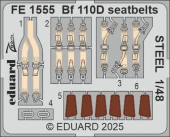 Eduard FE1555 Bf 110D seatbelts STEEL EDUARD 1:48