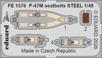 Eduard FE1576 P-47M seatbelts STEEL for Miniart 1:48
