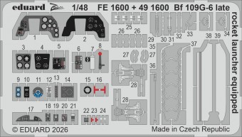 Eduard Accessories FE1600 Bf 109G-6 late (rocket launcher equipped) for Tamiya 1:48