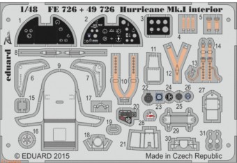 Eduard FE726 Hurricane Mk.I interior S.A. 1/48 for Airfix 1:48