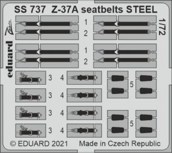 Eduard SS737 Z-37A seatbelts STEEL 1/72 for EDUARD 1:72