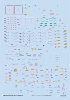 Eduard D48075 Su-27UB stencils 1/48 for ACADEMY/KITTY HAWK/GWH 1:48