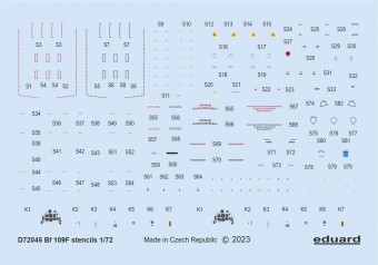 Eduard D72045 Bf 109F stencils EDUARD 1:72