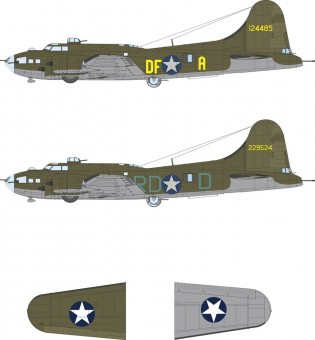 Eduard EX1170 B-17F US national insignia & code letters for Revell 1:48