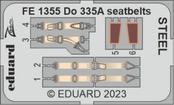 Eduard FE1355 Do 335A seatbelts STEEL TAMIYA 1:48