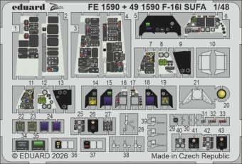 Eduard FE1590 F-16I SUFA (Kinetic Gold edition kit) for Kinetic 1:48