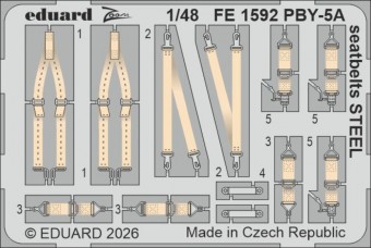 Eduard FE1592 PBY-5A seatbelts STEEL for Eduard / Revell 1:48
