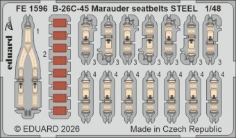Eduard FE1596 B-26C-45 Marauder seatbelts STEEL for ICM 1:48